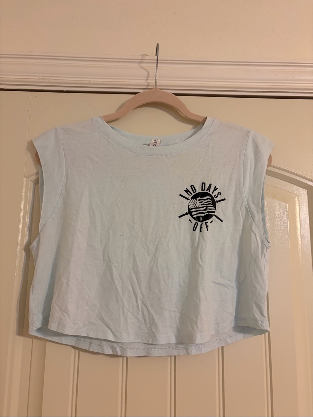 Bella Canvas Light Blue Muscle Tee with 'No Days Off' Graphic